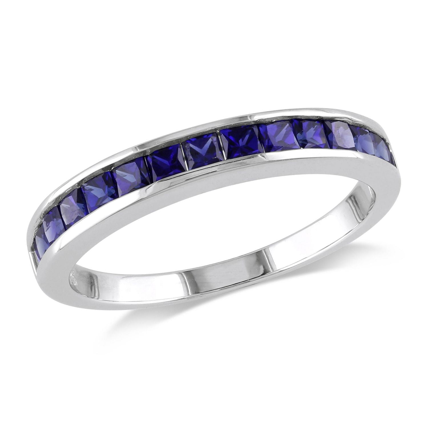 Miabella 3/4 Carat T.G.W. Created Sapphire Eternity Ring Sterling Silver