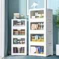 thumbnail image 2 of 1pc Large Capacity Transparent Storage Box With Wheels - Folding Trunk For Books,, 2 of 5