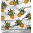 thumbnail image 1 of Soimoi Tissu Popeline de Coton Blanc Imprimé Fruits de Pin, Largeur 56 Pouces, 1 of 3