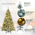 thumbnail image 3 of Patiojoy 6FT Snow Flocked Artificial Christmas Hinged Tree Pre-lit Artificial Xmas Full Tree with 928 Branch Tips, 3 of 10