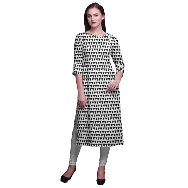 Bimba 3/4 Sleeve Straight Tunic Tops Printed Kurta Summer Wear For Women