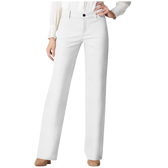 Mifsaly Dress Pants Women Straight Leg High Waisted Work Trousers Office Wear Casual Chinos Stretchy Business Casual Slacks