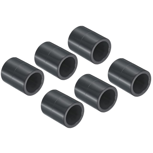 Unique Bargains Raccord de Tuyau en PVC 20 mm, Douille, Lot de 6 Raccords Droits, Gris Foncé