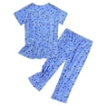 thumbnail image 4 of Yoodem Pyjamas pour Femmes Ensembles de Pj pour Femme Été Col Rond Ensemble Pyjamas Manches Courtes Pantalon Long Ensemble de Pyjama Ensembles de Pyjamas pour Dames Ensembles de Détente pour Femmes Z Bleu P, 4 of 4
