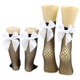 thumbnail image 1 of Women‘s Fishnet Socks Mesh Knee High Socks Fashion Stockings with Satin Bow, 1 of 7