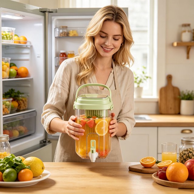 Outdor Food Grade Cold Water Kettle With Faucet Large Capacity Refrigerator Water Jug For Party Beverage Dispensing And Iced Serving
