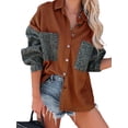 thumbnail image 1 of Chemise Boutonnée pour Femmes Veste en Denim Manches Longues Décontractée Automne avec Poches, 1 of 5