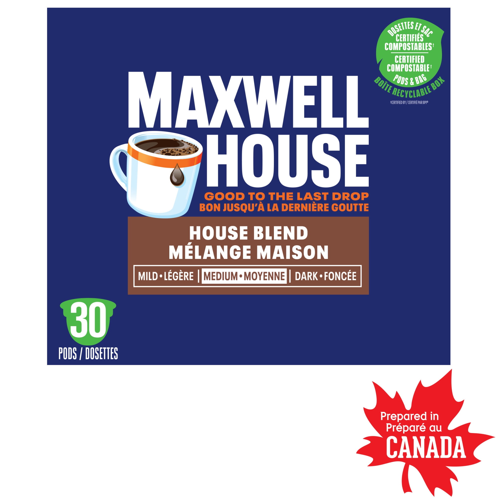 Maxwell House House Blend Coffee Certified Compostable K-Cup® Coffee Pods, 30 Pods, Medium