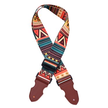 Guitar Strap Soft Polyester Shoulder Strap with Guitar Pick Lock Headstock Adapter for Acoustic and Electric Guitars