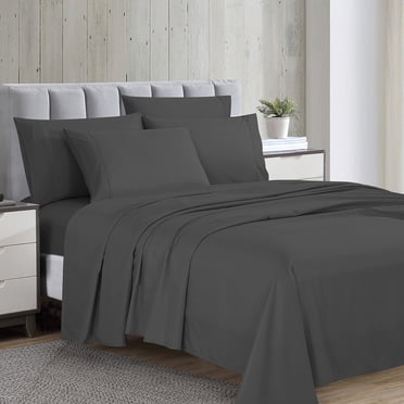Ensemble de draps de luxe Swift Home 4 pièces avec taie d'oreiller additionnelle, TwinXL, Gris