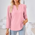thumbnail image 4 of Pompotops T-shirt Ample à Manches Longues pour Femme, Uni, Col en V, en Solde, 4 of 7