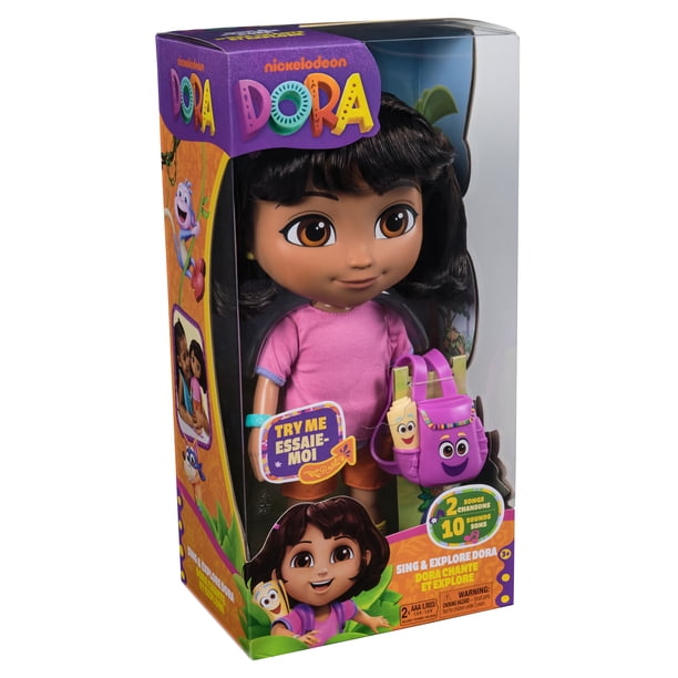 Poupée Dora Chante Et Explore 30 Cm – Figurine Interactive Bilingue Français/anglais Avec 2 Chansons, 10 Sons Et 7 Accessoires – Dès 3 Ans