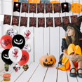 thumbnail image 1 of Langgg Halloween Cupcake Toppers Kit Halloween Banner Skeleton Tombstone Cake Card Handprint Balloon Set Party Decorations, 1 of 5