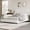 White, variant on Ourlova Queen Size Platform Bed Frame Metal Frame Twin Bed Fame with Strong Wooden Slats Sherpa Fabric Upholstered Bed Frame with Headboard No Box Spring Needed No Noise Free Beige