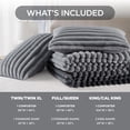 thumbnail image 4 of Regency Heights Full/Queen Size Comforter Set, Fluffy Ribbed Plush Comforter Set, 3-Piece Bedding Set, Grey Ombre, 4 of 8