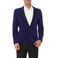 thumbnail image 1 of INSPIRE CHIC Men's Velvet Blazer One Button Party Prom Tuxedo Dinner Suit Jacket L Blue, 1 of 7