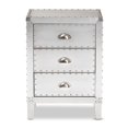 thumbnail image 3 of Bowery Hill Contemporary Silver Metal 3-Drawer Nightstand, 3 of 9