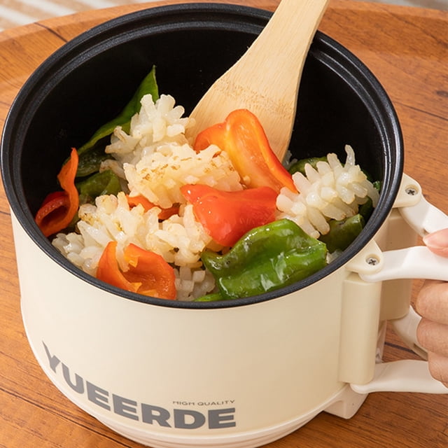 RKSTN Mini Cuiseur à Riz Électrique - Mini pot à Ramen Portable pour Cuisson Vapeur, Sauté, Gruau et Soupe