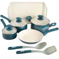 thumbnail image 1 of Tia Mowry 10 Piece Ceramic Nonstick Cookware Set, Teal, 1 of 9