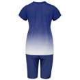 thumbnail image 4 of Innerwin Sweatsuits Solid Color Women Jogger Set Running Short Sleeve Loose Two Piece Outfit Blue L, 4 of 5