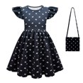 thumbnail image 1 of HAWEE Costume de Wednesday Addams pour Filles, Costumes d'Halloween, Robe avec Perruque, Sac, 1 of 6