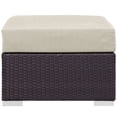 thumbnail image 3 of Modway Ottomane de Patio Carrée en Tissu et Rotin, Espresso/Beige, 3 of 3