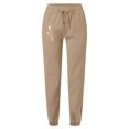 thumbnail image 3 of Women's Cargo Pants Simple Fashion Solid Color Pants Partial Dandelion Print Pocket Drawstring High Waisted Pants Khaki XXL, 3 of 3