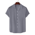 thumbnail image 5 of Men's Casual Linen Shirt - Cuban Collar, Button Down, Breathable Material, Perfect for Summer & Vacation, 5 of 5