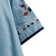 thumbnail image 4 of Blouses pour Femmes, T-Shirt Mode Décontracté Ample de Printemps Été pour Femmes, Couleur, Manches Courtes, Col Rond, Hauts Brodés, Blouse en Coton et Lin, 4 of 8