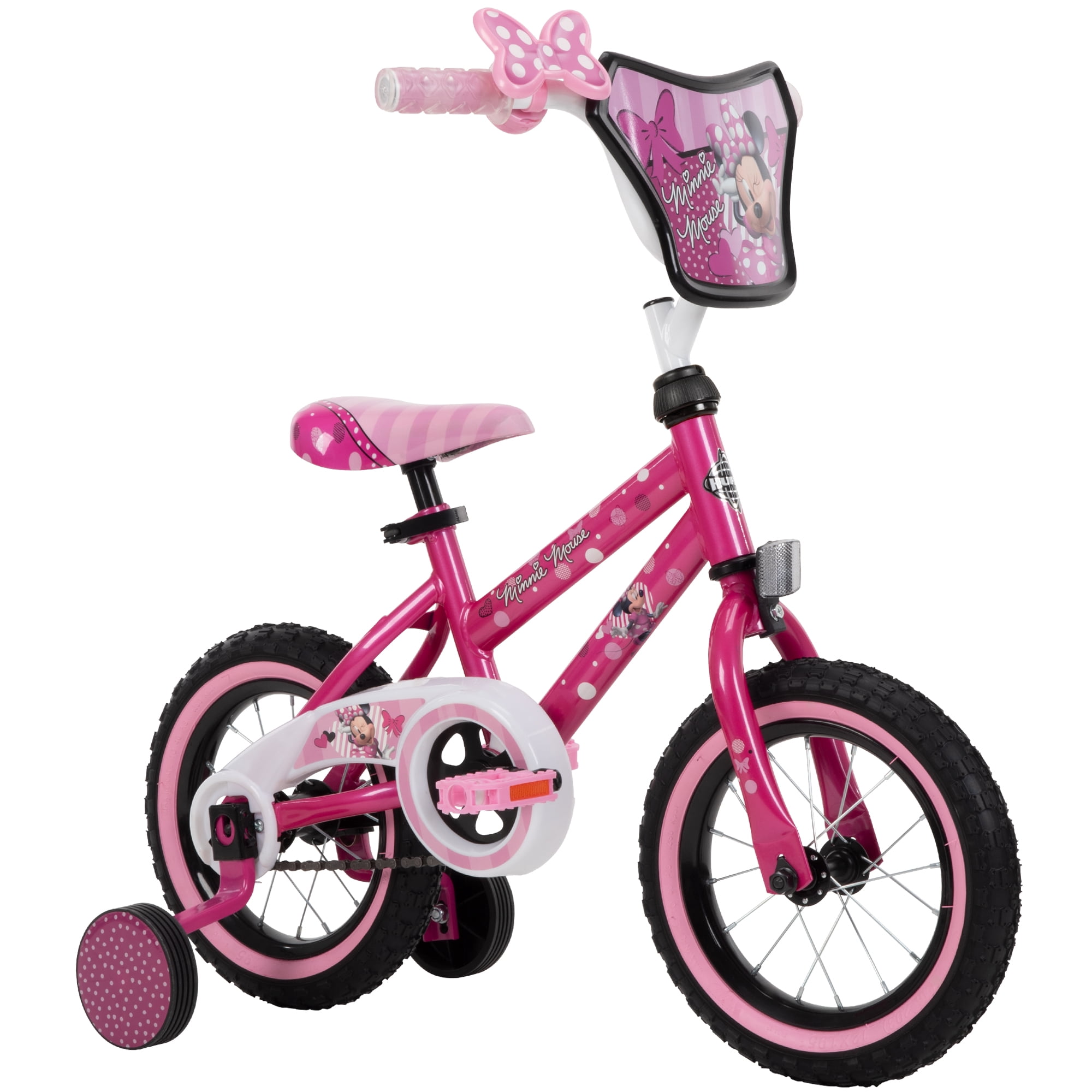 Huffy 12-inch Minnie Mouse Bike for Girls with Training Wheels, Pink