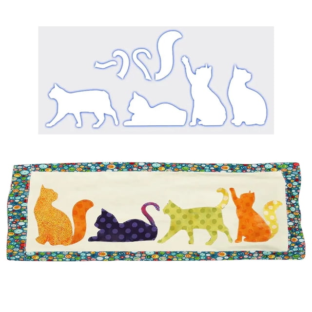 Liquidation! Delayuji Décoration pour la Maison Mignon Modèle de Chat Règle Textile Mignon Décoration pour la Maison Idées de Bricolage Règle de Tableau 8 Pcs Taille Unique Multicolore