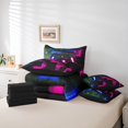thumbnail image 4 of YST Gamepad Print Bedding Set, Contemporary 7-Piece Gamer Theme, King Size, Black Navy Blue Hot Pink, Abstract Square, Comforter Set, 4 of 4