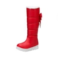 thumbnail image 2 of Chaussures pour Femmes Mode Automne Hiver Style Collégial Bottes Hautes d'Automne pour Femmes en Coton Neige avec Nœud et Strass à Plateforme en Liquidation, 2 of 9