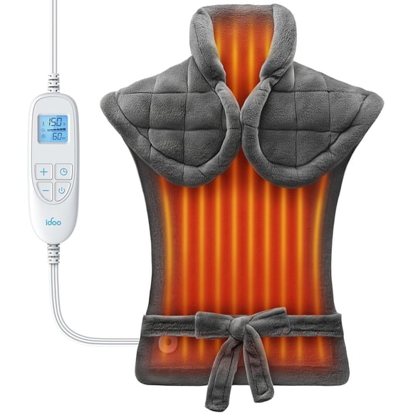 iDOO 24 x 33 in Weighted Electric Heating Pad for Neck Shoulders Back, 6 Heat Levels, 3 Timers, Auto-Off, ETL Certified