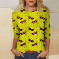 thumbnail image 2 of Outfmvch Chemises Mardi Gras pour Femmes, Manches 3/4 Hauts pour Femmes, Tenue Mardi Gras pour Femmes, Blouses pour Femmes, Hauts d'Entraînement pour Femmes, Tunique Graphique de Carnaval Manches 3/4 Col Rond Blouse Vert Menthe m, 2 of 5