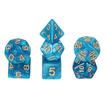 Ensemble de dés Polyédriques, 7 Pcs dés Acryliques pour Jeux de Rôle RPG, Accessoires de Jeu de Table, Bleu Marine Nacré