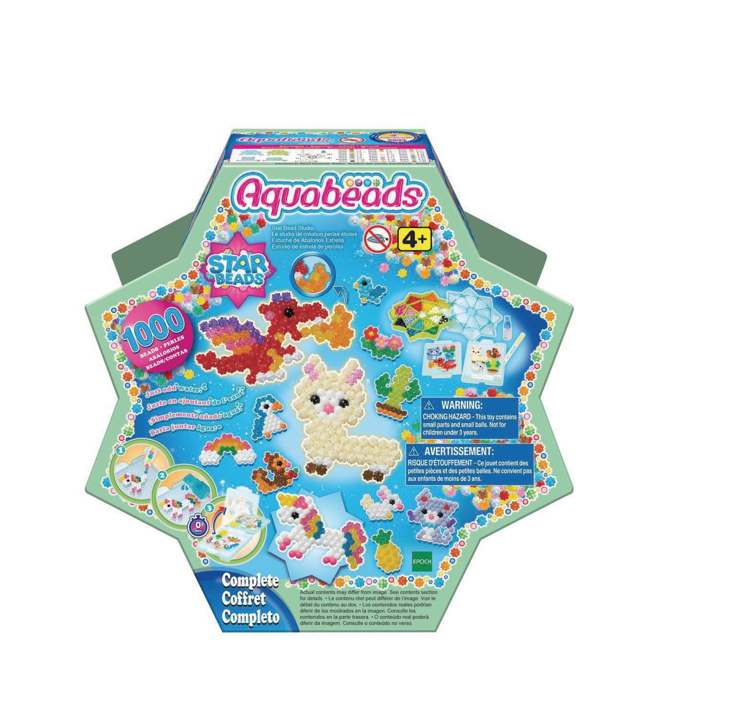 Aquabeads Star Bead Studio, Kit Complet de Perles d'Art et d'Artisanat pour Enfants, Plus de 1 000 Perles