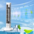 thumbnail image 2 of White Tower Bladeless Mini Fan Usb Desktop Fan 2 Wind Levels With Light 13X2.4X4.1 Inch For Home Office Quiet Breeze, 2 of 7