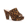 thumbnail image 1 of BLISSFUL STEP Women's Chunky Heels Platform Open Toe Slides Sandals Leopard 7.5, 1 of 8