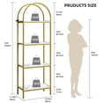 thumbnail image 2 of 4-Tier Arched Bookshelf, Industrial Style Open Bookcase with Metal Frame, Freestanding Display Shelving Unit for Living Room, Bedroom, Office Storage, 2 of 9