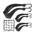 thumbnail image 1 of 3Pcs Motorcycle Helmet Rope High Retractable Black Luggage Helmet Mesh Elastic Rope Strap with Cargo Net, 1 of 7