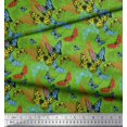 thumbnail image 3 of Soimoi Green Cotton Duck Fabric Colorful Butterfly Print Fabric by Yard 42 Inch Wide, 3 of 5