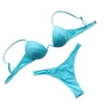 thumbnail image 2 of Neinkie Women's Sexy Bathing Suits Spaghetti Strap Bikini Set Underwire Swimsuit, 2 of 7