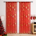 thumbnail image 4 of Tunhigl Christmas Window Screens Christmas Tree Print Curtains Large-size Decorative Curtains For Holiday Parties Suitable For Bedroom Window Christmas Decorations, 4 of 6