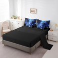 thumbnail image 3 of YST Magical Jungle 7-Piece Neon Butterfly Comforter Set, King Size, Wildlife Theme, Blue, Glowing Gradient, 3 of 4