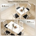 thumbnail image 4 of HOMCOM 55" Extendable Dining Table, Kitchen Table for 4-6 Person, White, 4 of 10