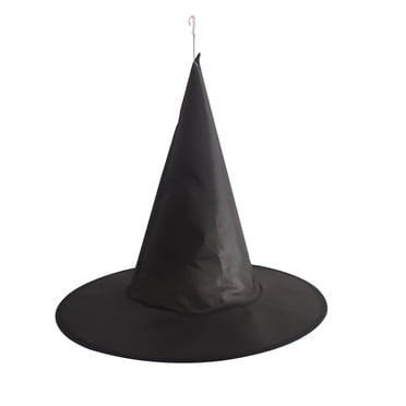Agiferg Halloween Black Witch Hat Witch Cap With Hook For Wearing, Can Also Be Used For Halloween Yard Hanging Decoration