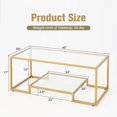 thumbnail image 3 of Costway 45" Coffee Table Rectangular Tempered Glass Accent Table W/ Shelf Living Room, 3 of 10