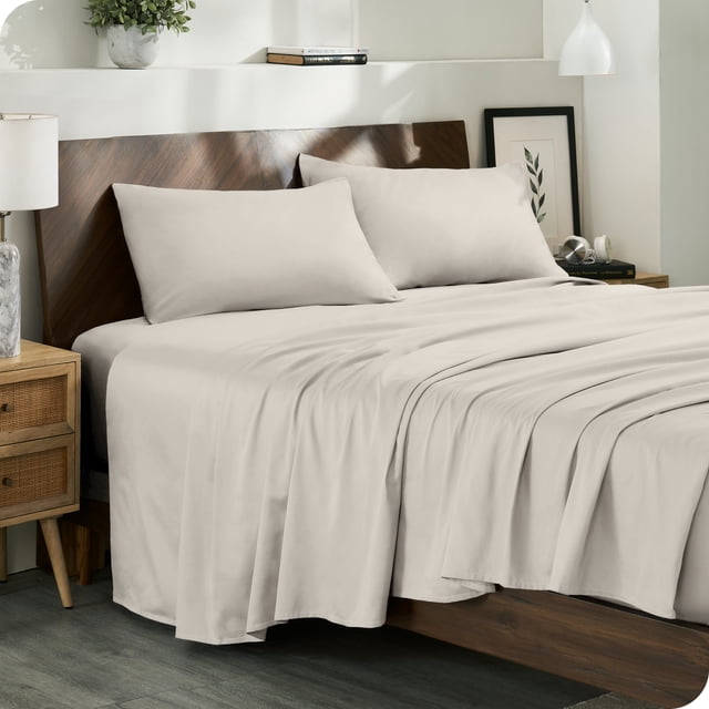 Bare Home Ensemble de Draps 100 % Coton Biologique - Tissage Satin