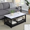 thumbnail image 2 of Pemberly Row Coffee Table with Shelf in White Faux Marble and Black Wood Finish, 2 of 6